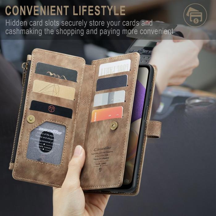 Caseme - CASEME Konstläder Plånboksfodral för Samsung Galaxy A23/M23/F23 5G - Brun