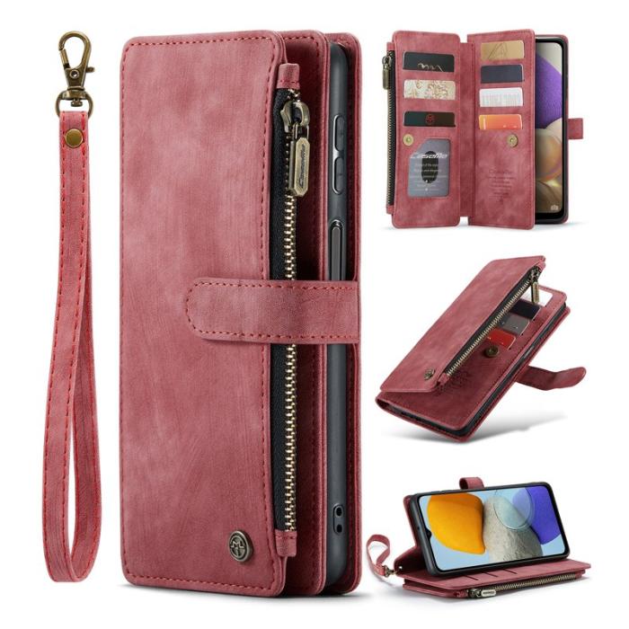 Caseme - CASEME Konstläder Plånboksfodral för Samsung Galaxy A23/M23/F23 5G Röd