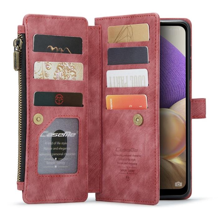Caseme - CASEME Konstläder Plånboksfodral för Samsung Galaxy A23/M23/F23 5G Röd