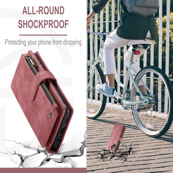 Caseme - CASEME Konstläder Plånboksfodral för Samsung Galaxy A23/M23/F23 5G Röd