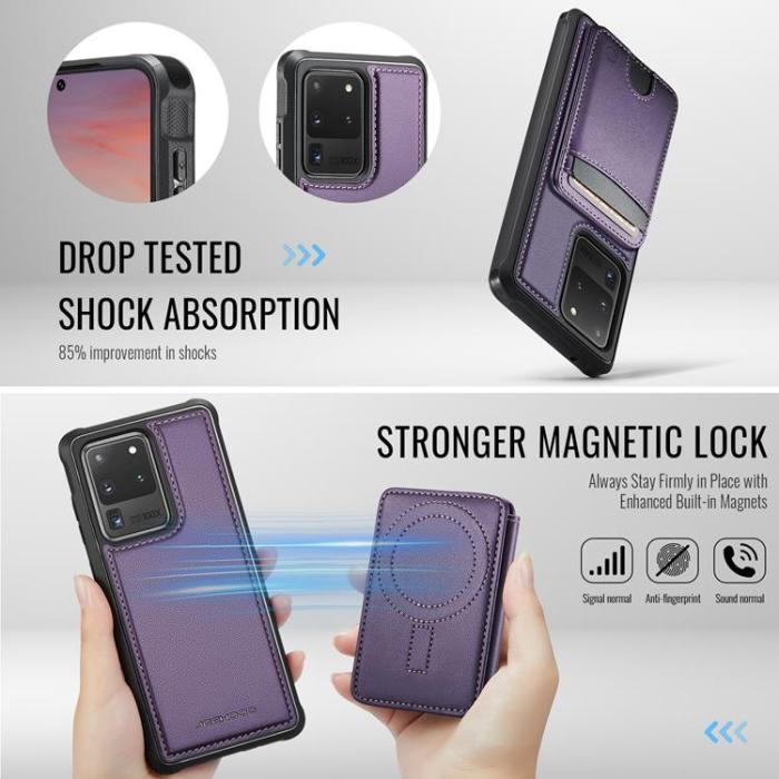 OEM - JEEHOOD Samsung Galaxy S20 Ultra Fodral KonstLäder - Lila