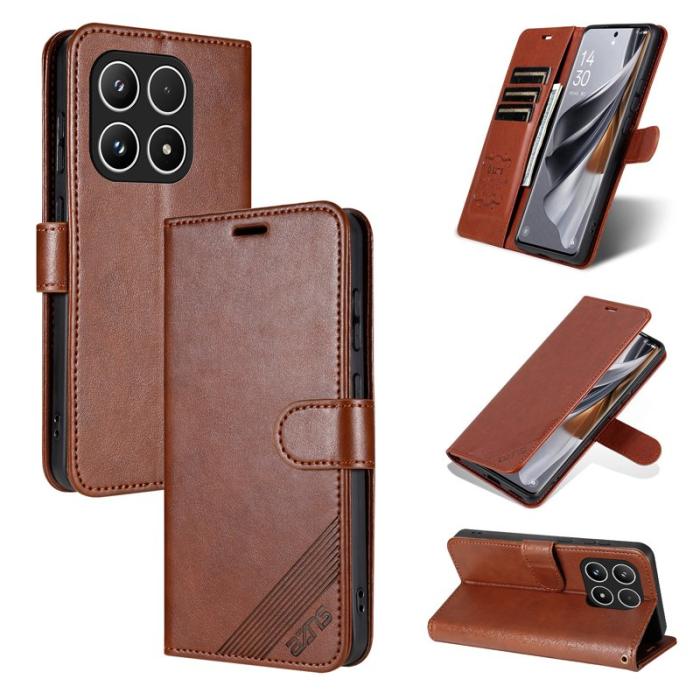 AZNS - AZNS Xiaomi 17 Plånboksfodral Anti-Scratch Konstläder - Brun