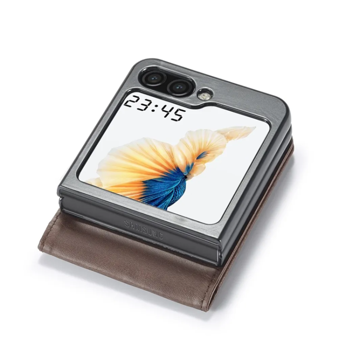 LC.imeeke - LC.IMEEKE Galaxy Z Flip 6 5G Plånboksfodral - Brun