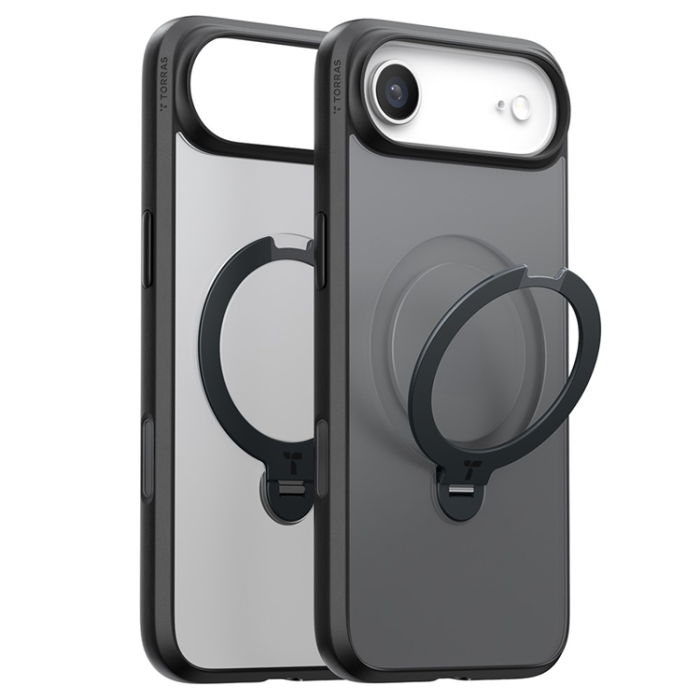 Torras - TORRAS iPhone Air Mobilskal MagSafe Rotating Kickstand - Svart