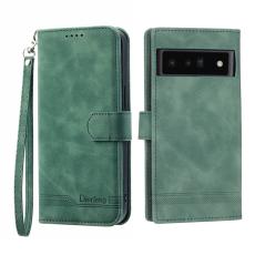 DIERFENG - DIERFENG DF-03 Konstl&auml;der Pl&aring;nboksfodral f&ouml;r Google Pixel 6 Pro 5G - Gr&ouml;n