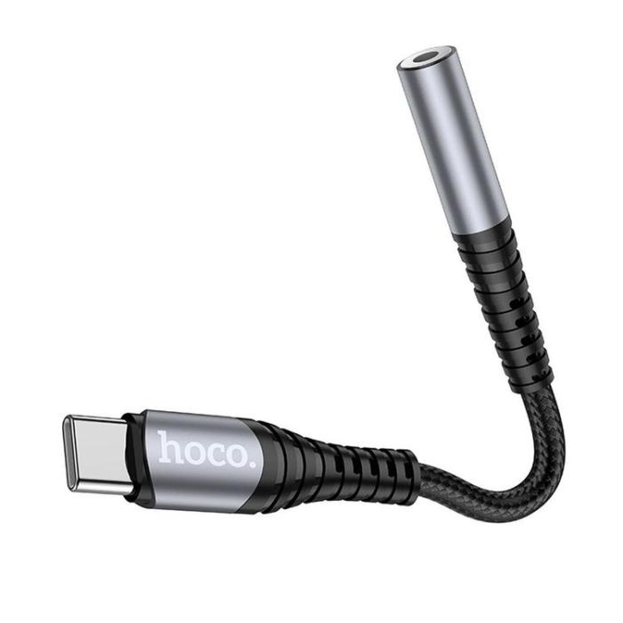 Hoco - HOCO AUX 3.5mm till USB-C Adapter LS33 - Grå