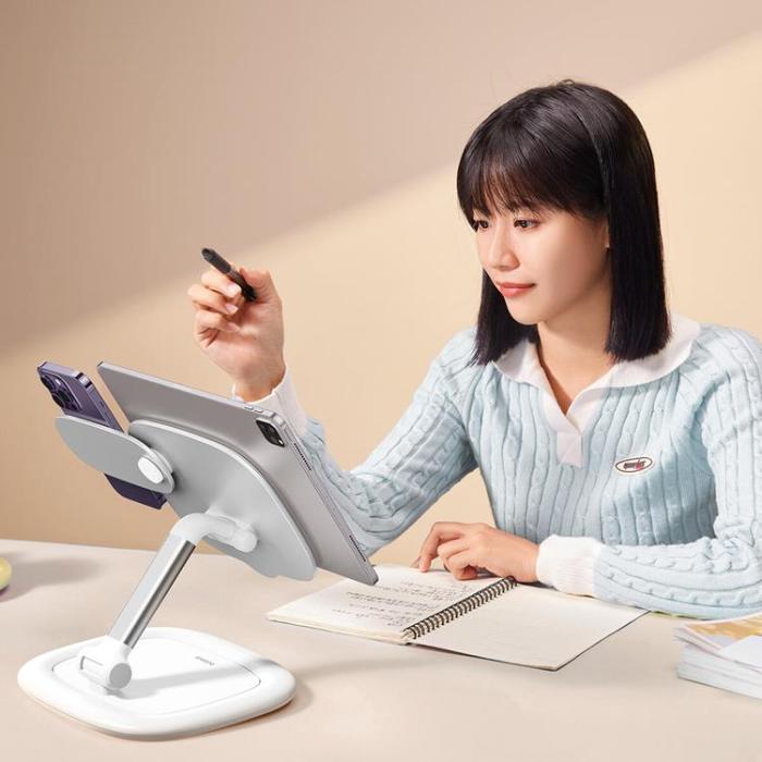 BASEUS - BASEUS Adjustable Tablettställ Seashell - Vit