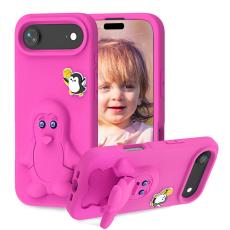 OEM - Penguin iPhone Air Case Kickstand Shockproof EVA - Rosa