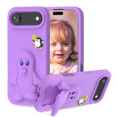 OEM - Penguin iPhone Air Fodral Kickstand St&ouml;tt&aring;lig EVA - Lila