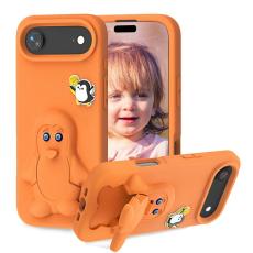 OEM - Penguin iPhone Air Fodral Kickstand Stöttålig EVA - Orange