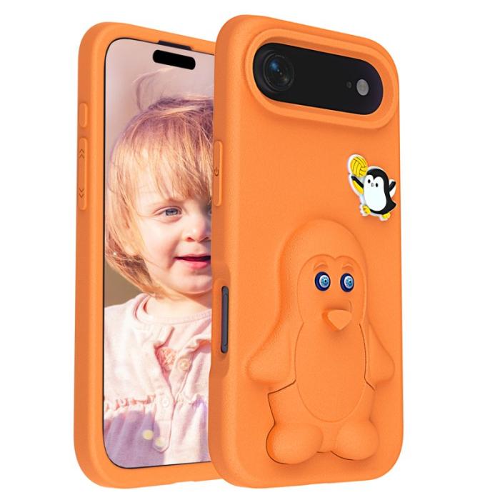OEM - Penguin iPhone Air Fodral Kickstand Stöttålig EVA - Orange