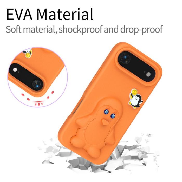 OEM - Penguin iPhone Air Fodral Kickstand Stöttålig EVA - Orange