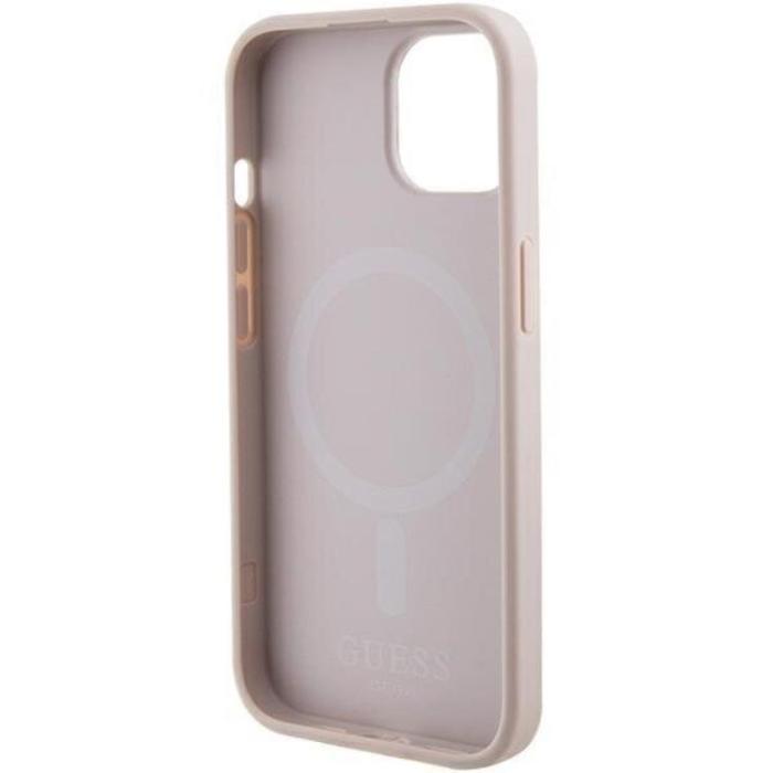 Guess - Guess iPhone 15 Plus Mobilskal Magsafe Saffiano - Rosa