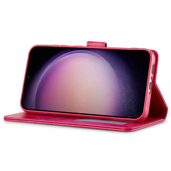 LC.imeeke - LC.IMEEKE Samsung Galaxy S25 Plånboksfodral Konstläder - Rosa