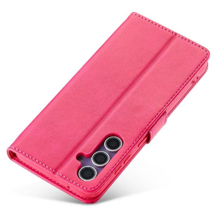 LC.imeeke - LC.IMEEKE Samsung Galaxy S25 Plånboksfodral Konstläder - Rosa