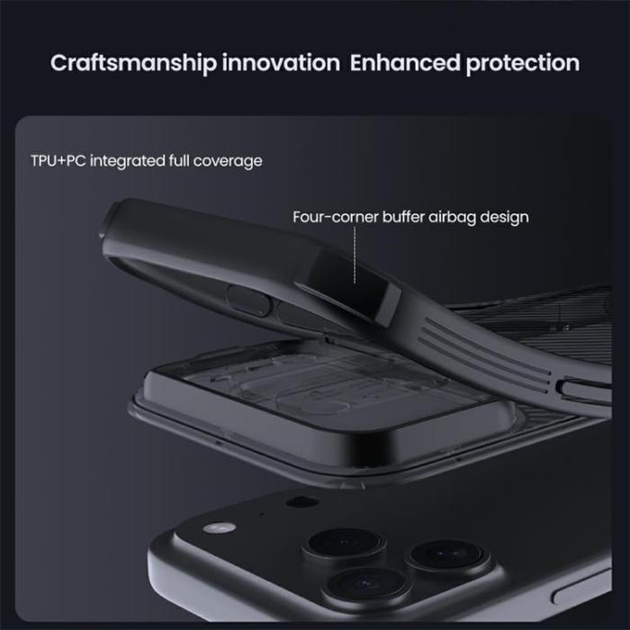 Nillkin - NILLKIN iPhone 17 Pro Max Mobilskal MagSafe Med Kamera Slider - Svart