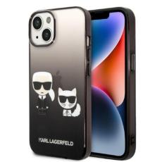 KARL LAGERFELD - Karl Lagerfeld iPhone 14 Skal Gradient Ikonik Karl & Choupette - Svart