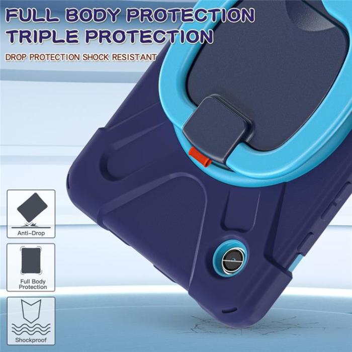 A-One Brand - Galaxy Tab A9 Skal Kickstand Handle Grip - Svart / Blå