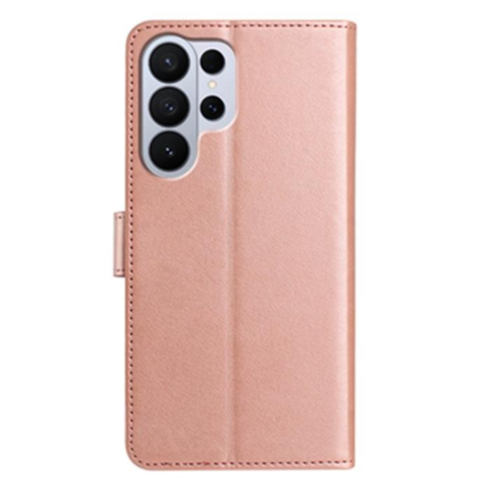 OEM - Samsung Galaxy S26 Ultra Fodral PU Läder Folio Flip - Roséguld