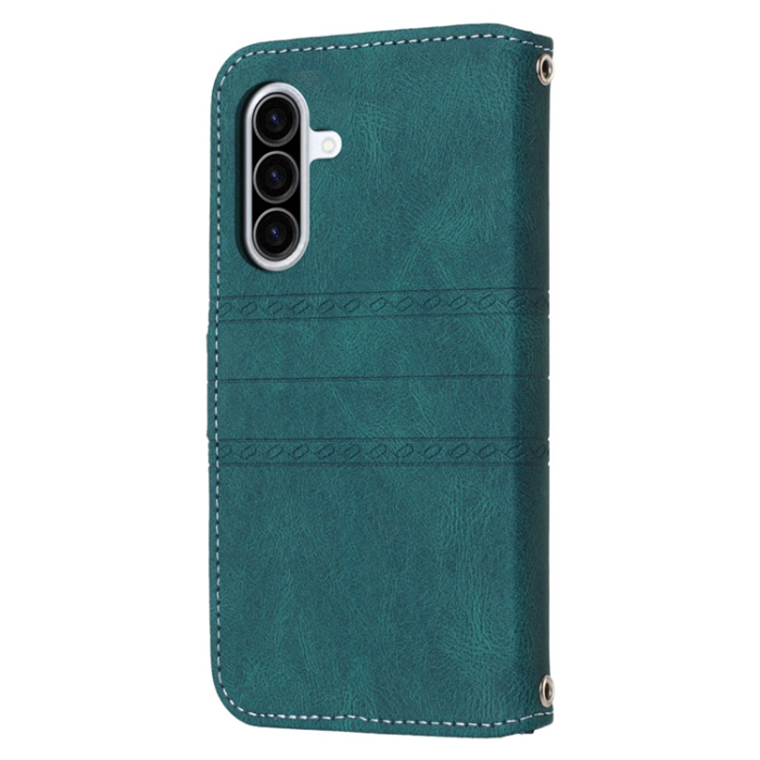A-One Brand - Galaxy A17 / A26 Plånboksfodral Imprinted Läder - Svartgrön