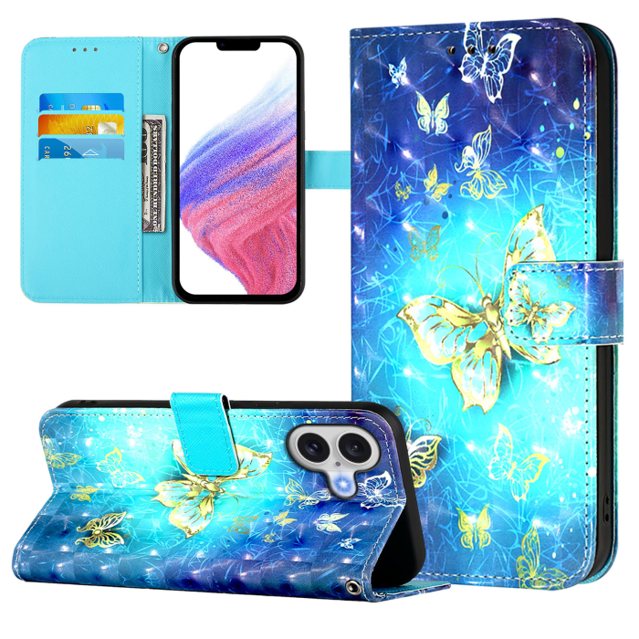 A-One Brand - iPhone 17 Plånboksfodral Printing Pattern Med Strap