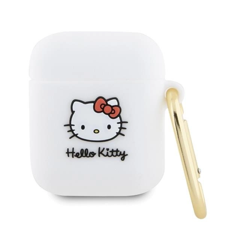 Hello Kitty AirPods 1/2 Skal Silikon 3D Kitty Head - Vit | 2353 | AlltMobil