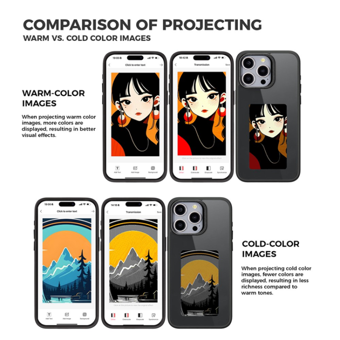 A-One Brand - iPhone 15 Pro Max Mobilskal E Ink 4-Color Display Customized