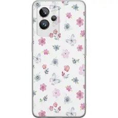 Gustaf - Mobilskal till Realme GT2 Pro med Blommor och fj&auml;rillar