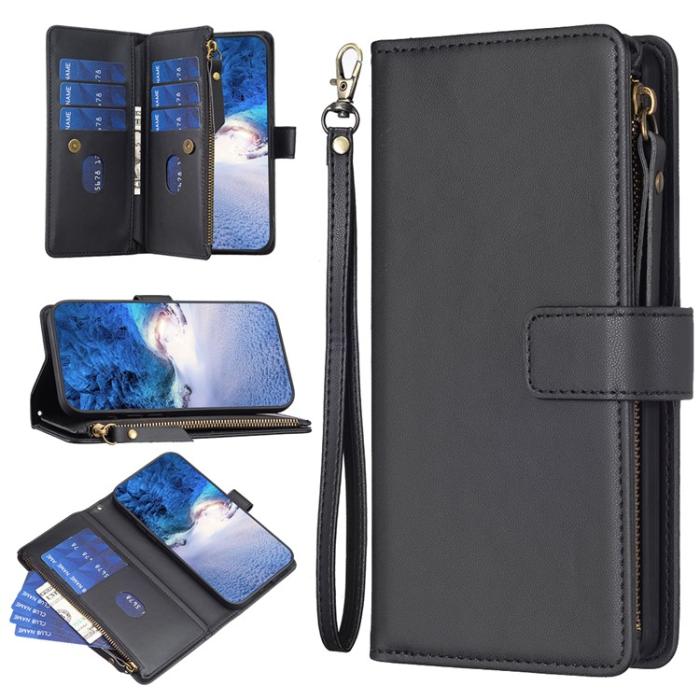 OEM - iPhone 15 Plus Plånboksfodral Zipper Flip - Svart