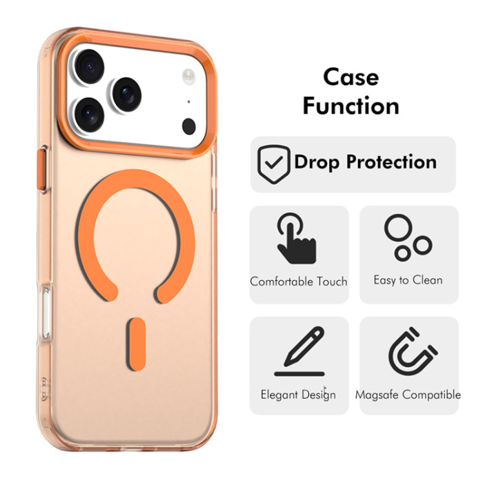 ENKAY - ENKAY iPhone 17 Pro Mobilskal MagSafe med 9H Härdat Glas - Rosa