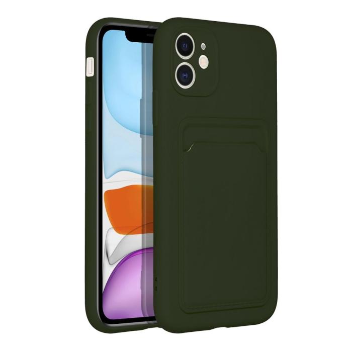 Forcell - iPhone 11 Skal Forcell Korthållare Mjukplast - Grön