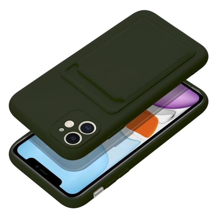 Forcell - iPhone 11 Skal Forcell Korthållare Mjukplast - Grön