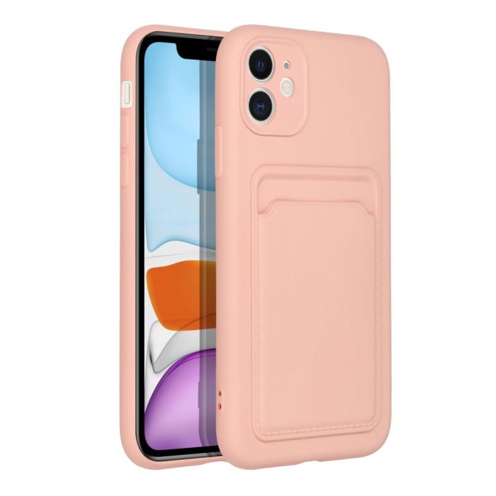 Forcell - iPhone 11 Skal Forcell Korthållare Mjukplast - Rosa