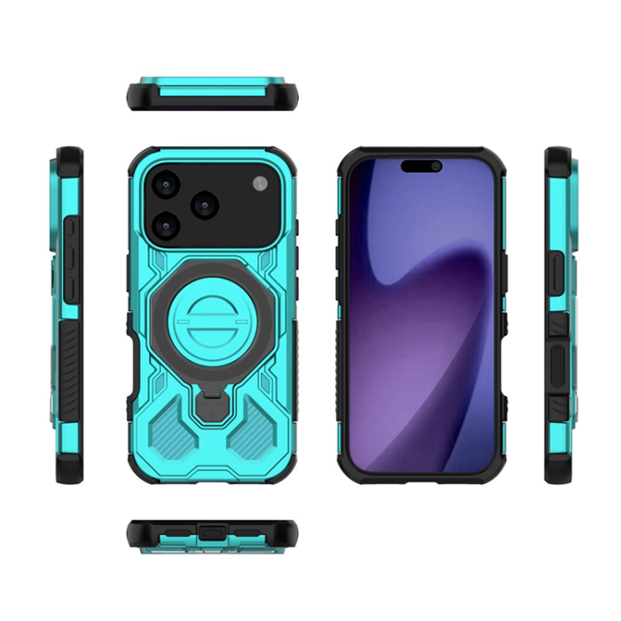A-One Brand - iPhone 17 Pro Max Mobilskal Rotating Kickstand - Babyblå