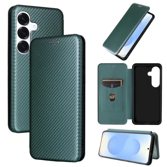 OEM - Samsung Galaxy S26/S26 Pro Skal Kolfiber PU Läder - Grön