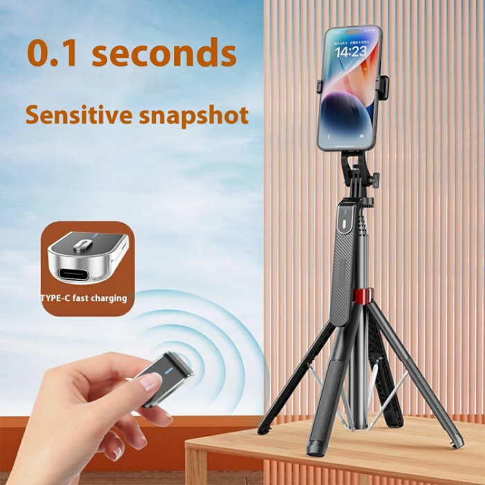 OEM - Bärbar Selfiestick Bluetooth med Enkel V1 Fill Light P185mini