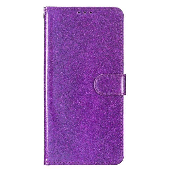 OEM - Samsung Galaxy S26 Ultra Plånboksfodral Glitter Anti-Scratch Konstläder - Lila