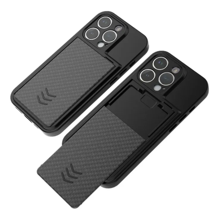 OEM - iPhone 14 Pro Max Mobilskal Korthållare - Svart