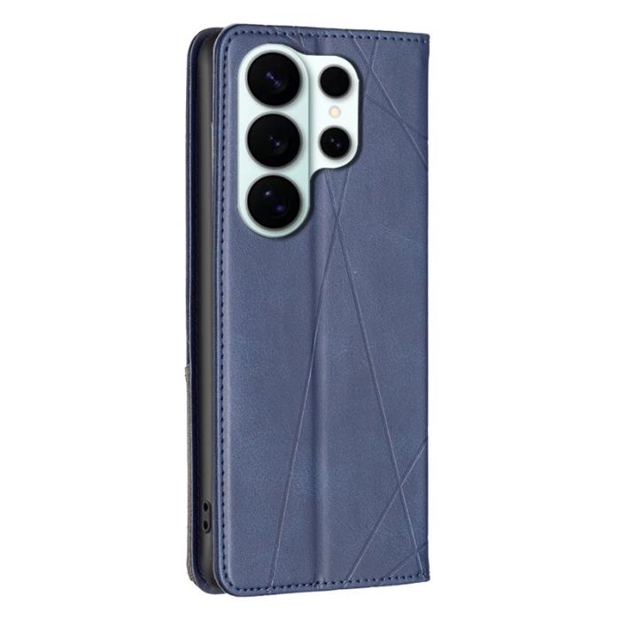 OEM - Mobilskal till Samsung Galaxy S26 Ultra Geometrisk Prägling Äkta Läder - Blå