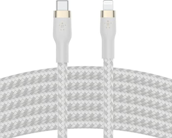 UTGATT1 - Belkin Flätad USB-C Till Lightning Kabel 1M - Vit