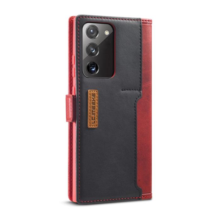 LC.imeeke - LC.IMEEKE Leather Fodral Till Samsung Galaxy Note 20 - Röd