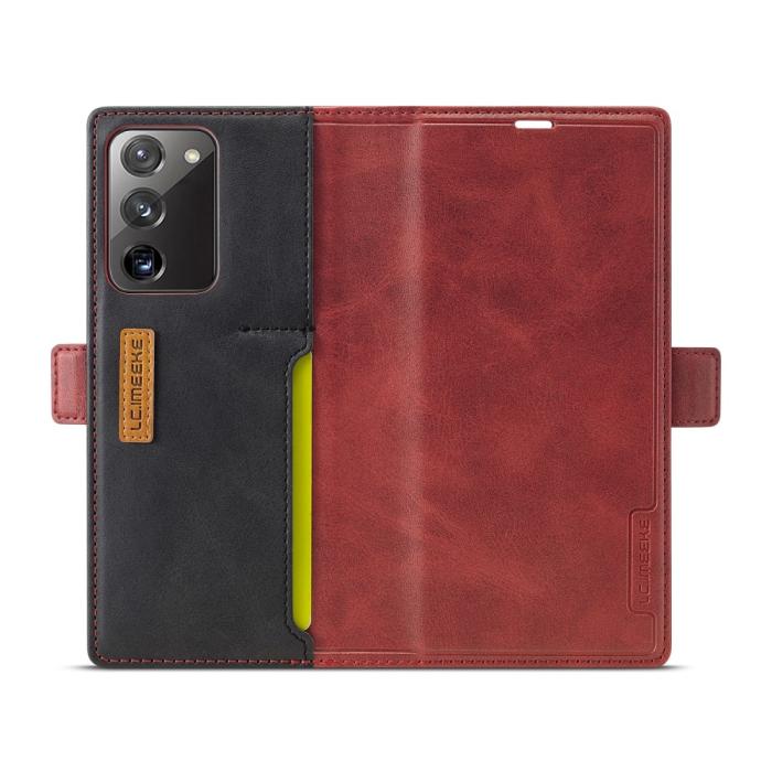 LC.imeeke - LC.IMEEKE Leather Fodral Till Samsung Galaxy Note 20 - Röd