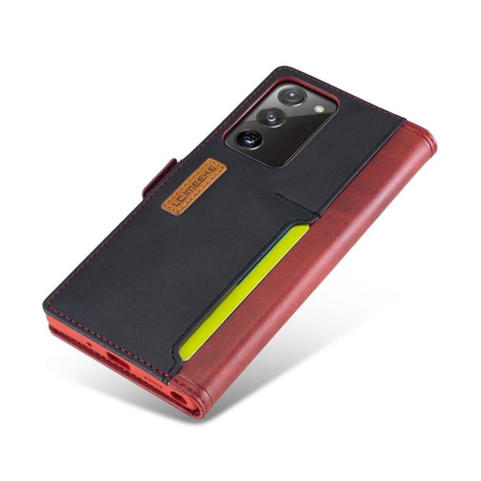 LC.imeeke - LC.IMEEKE Leather Fodral Till Samsung Galaxy Note 20 - Röd