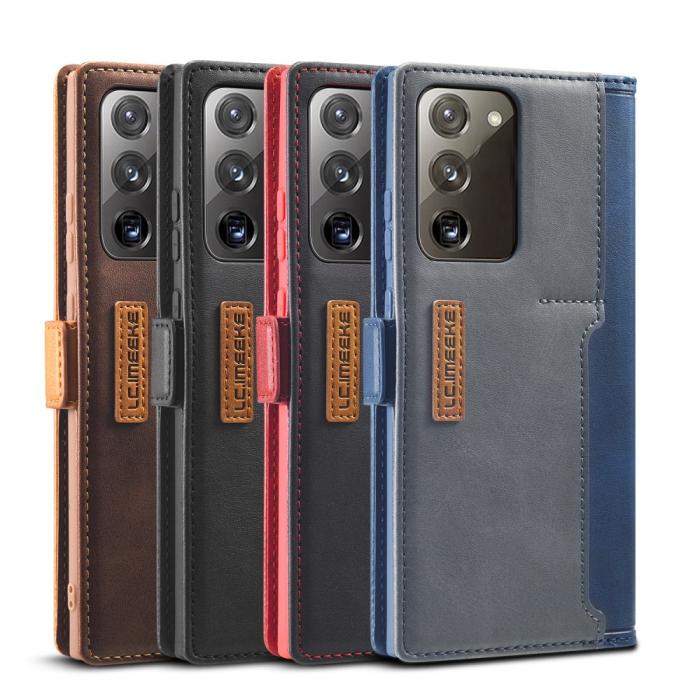 LC.imeeke - LC.IMEEKE Leather Fodral Till Samsung Galaxy Note 20 - Röd
