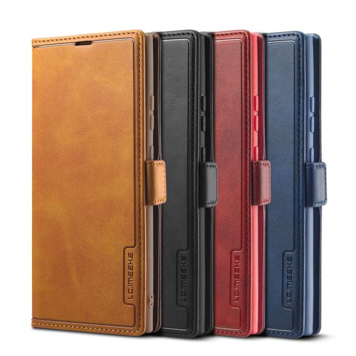 LC.imeeke - LC.IMEEKE Leather Fodral Till Samsung Galaxy Note 20 - Röd