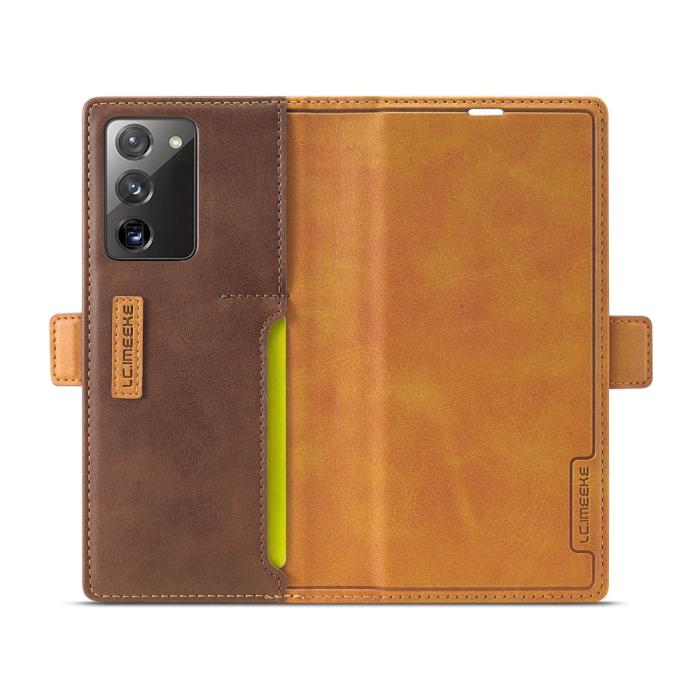 LC.imeeke - LC.IMEEKE Leather Fodral Till Samsung Galaxy Note 20 - Brun