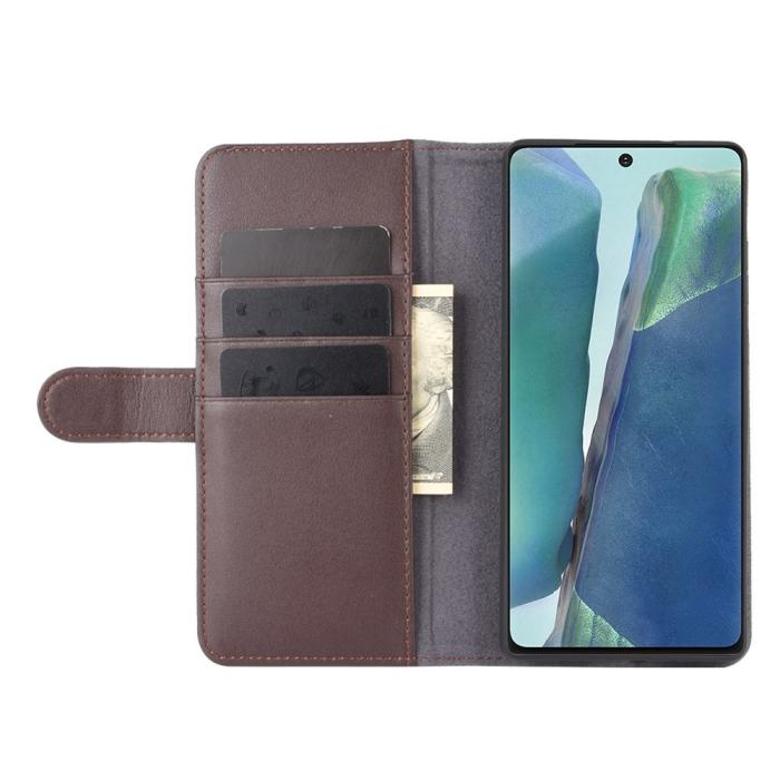 OEM - Äkta Läder Fodral Till Samsung Galaxy Note 20 - Brun