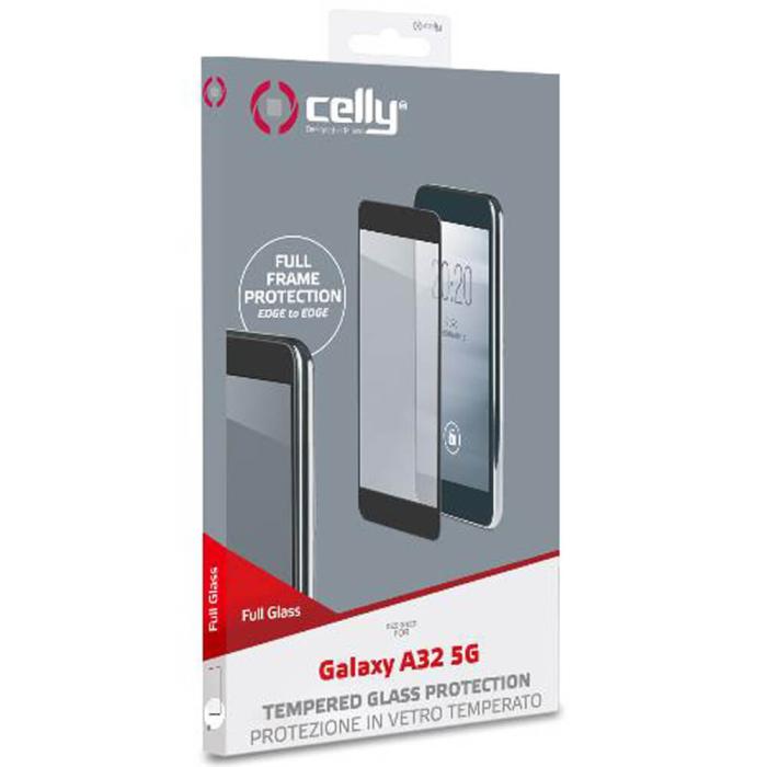 Celly - Celly Galaxy A32 5G Härdat Glas Skärmskydd - Svart