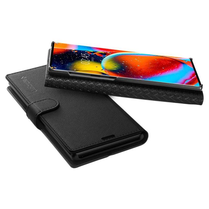 UTGATT5 - SPIGEN Plånbok S Galaxy Note 10 Svart
