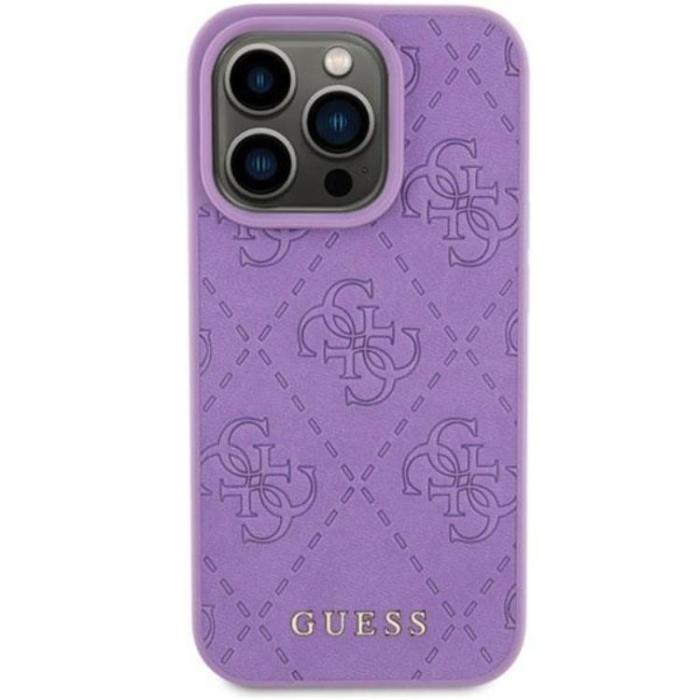 Guess - Guess iPhone 15 Pro Max Mobilskal Läder Stamped - Lila